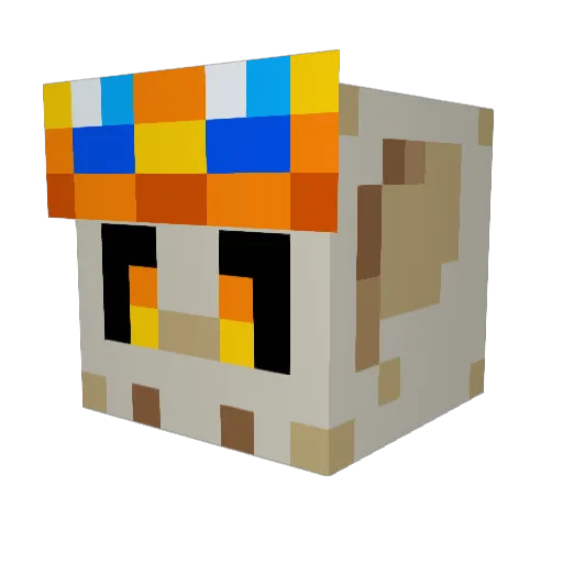 ddoubleuu Minecraft avatar head, 3D render