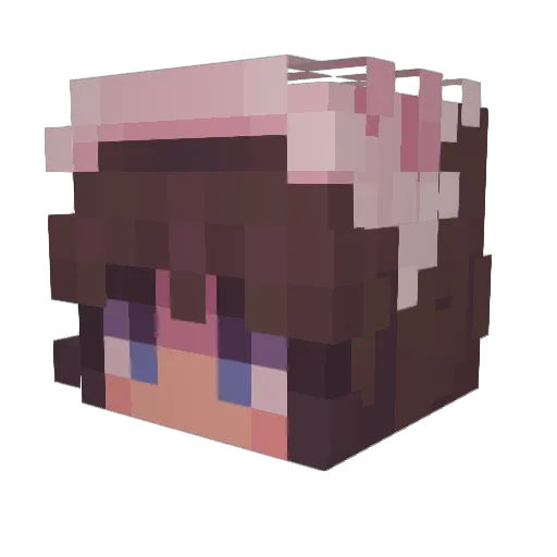 de1icate Minecraft avatar head, 3D render