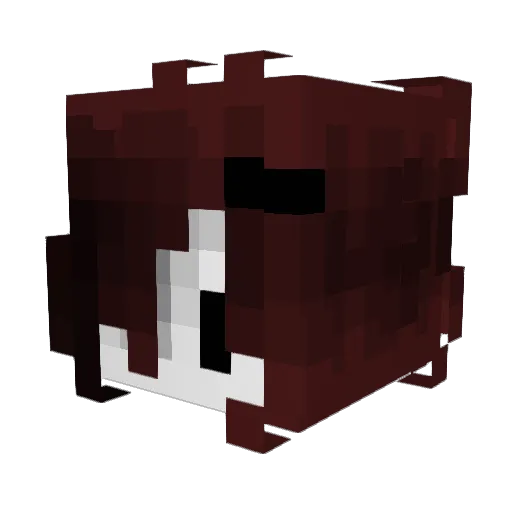 de1lete Minecraft avatar head, 3D render