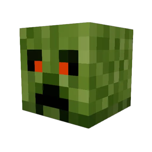 de2js Minecraft avatar head, 3D render
