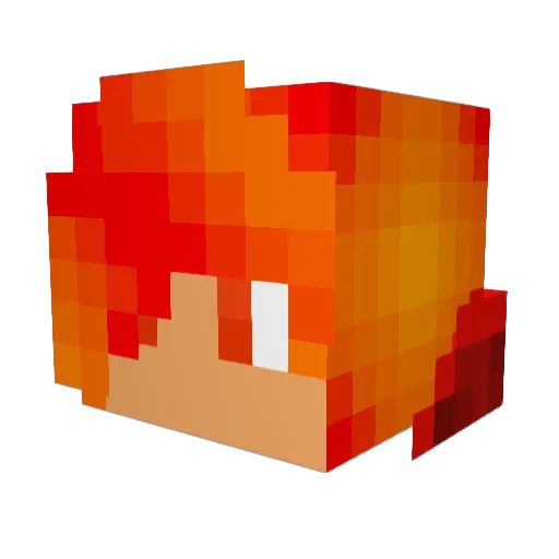 de_rbin Minecraft avatar head, 3D render