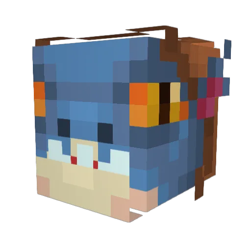 deadRGB Minecraft avatar head, 3D render