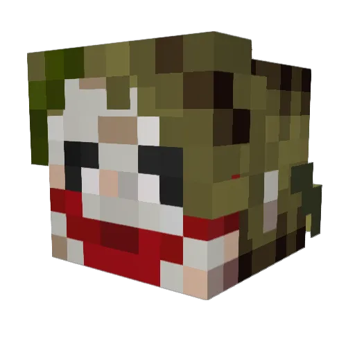 dead_btw Minecraft avatar head, 3D render