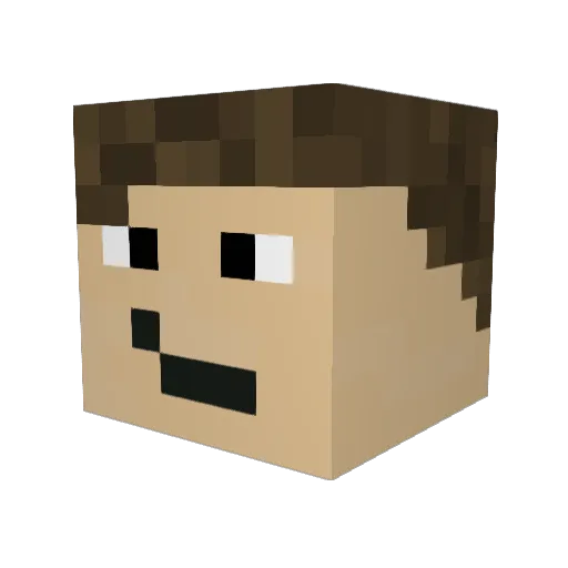 deadfail Minecraft avatar head, 3D render
