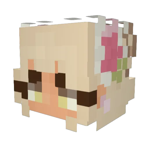deadgirll Minecraft avatar head, 3D render