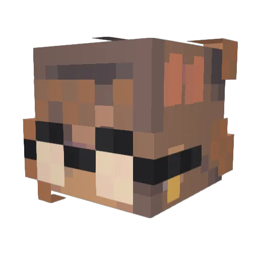 deadpoet_ Minecraft avatar head, 3D render
