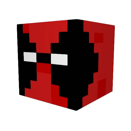 deadpoolluan Minecraft avatar head, 3D render