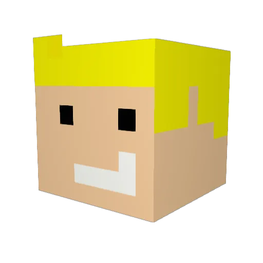 dean123a Minecraft avatar head, 3D render