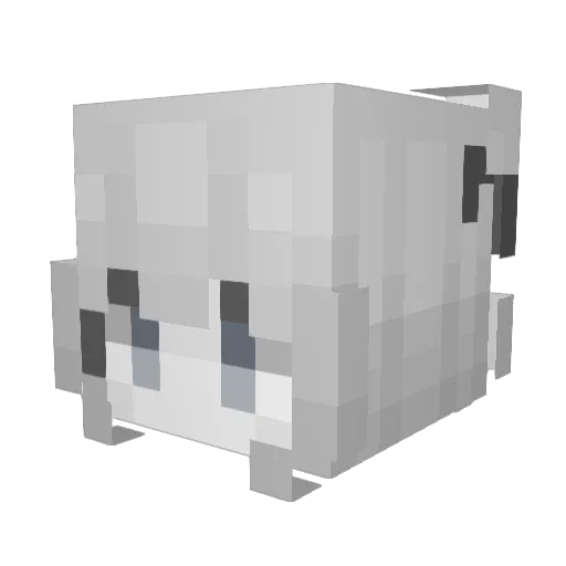 deathAngelKawaii Minecraft avatar head, 3D render