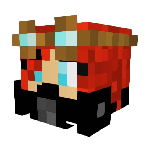 deathbyfarting Minecraft avatar head, 3D render