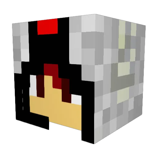 debink Minecraft avatar head, 3D render