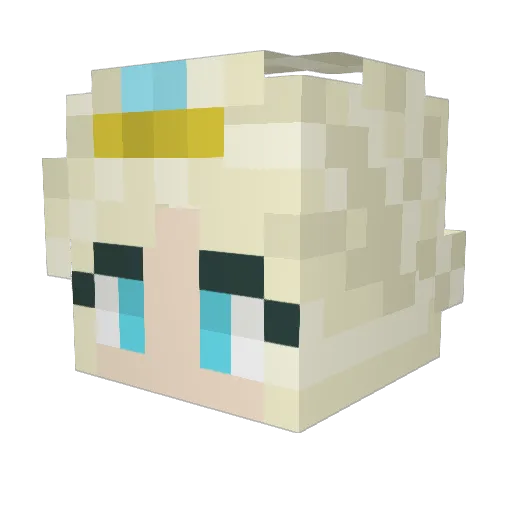 debitcardfraud Minecraft avatar head, 3D render