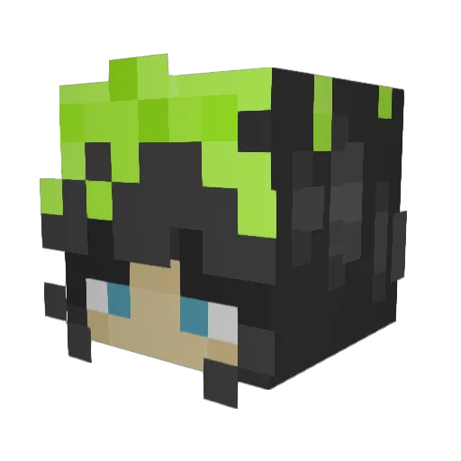 decrafterkato Minecraft avatar head, 3D render