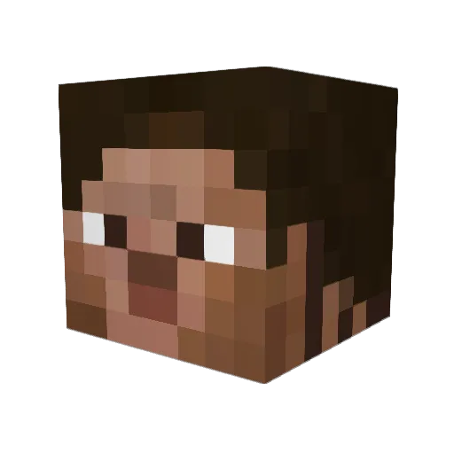 decrepit Minecraft avatar head, 3D render