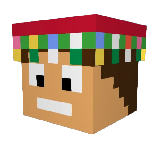 dectorus Minecraft avatar head, 3D render