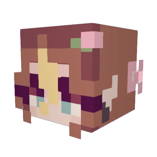 dedaznam Minecraft avatar head, 3D render