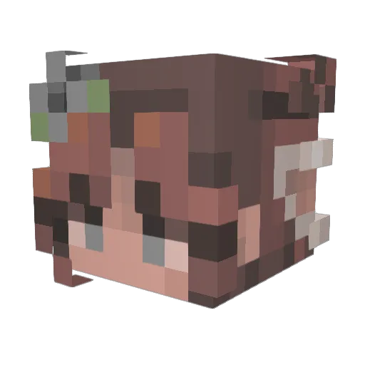 deerfeather Minecraft avatar head, 3D render