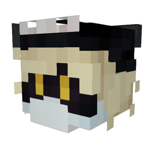 default12344 Minecraft avatar head, 3D render