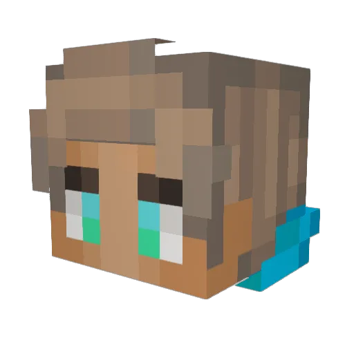 default_7 Minecraft avatar head, 3D render