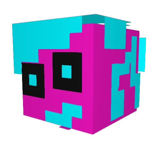defeatedlemon Minecraft avatar head, 3D render