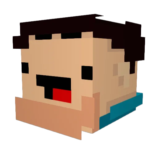 defex1595 Minecraft avatar head, 3D render