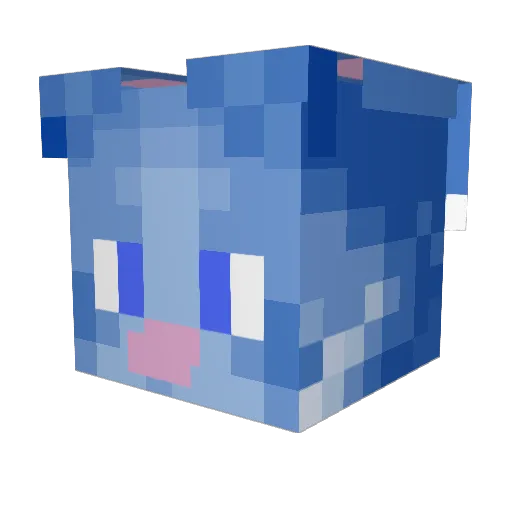 definitelyNotBlu Minecraft avatar head, 3D render