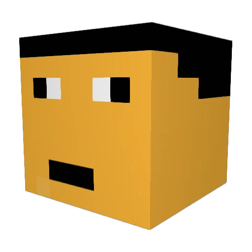 defluence Minecraft avatar head, 3D render