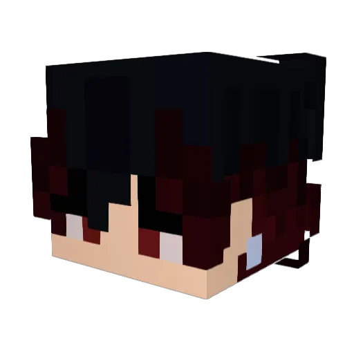 defueled Minecraft avatar head, 3D render