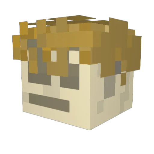 degem Minecraft avatar head, 3D render