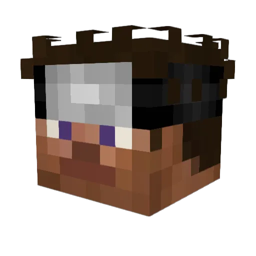degue Minecraft avatar head, 3D render