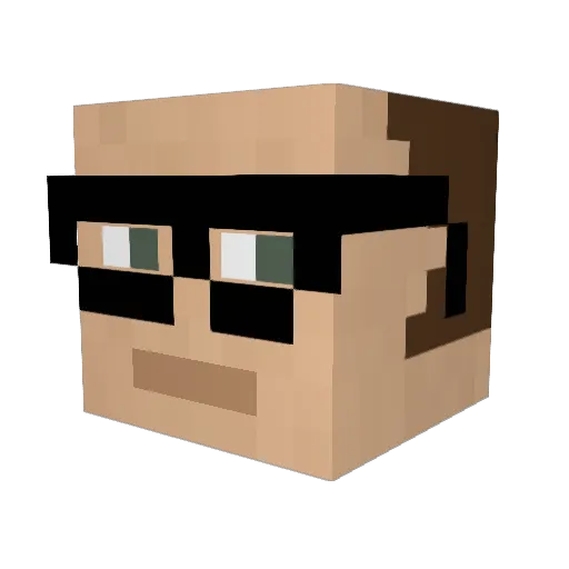 dejaloomer Minecraft avatar head, 3D render