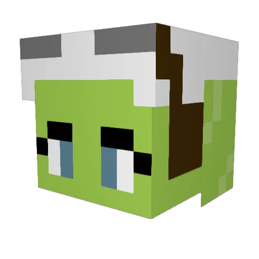 dekataan Minecraft avatar head, 3D render
