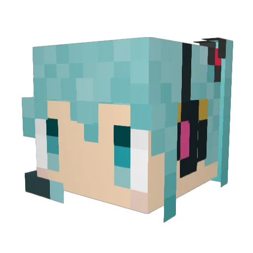 dekepq Minecraft avatar head, 3D render