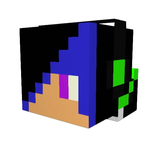 dekonoha Minecraft avatar head, 3D render