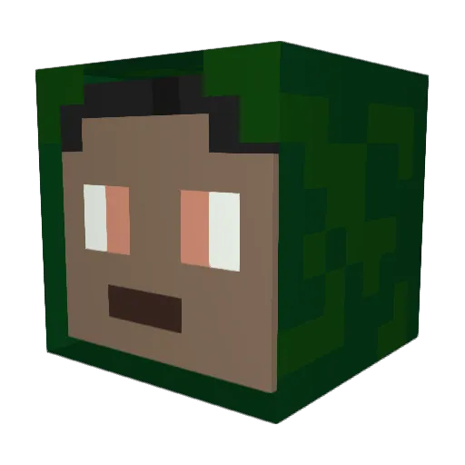 del09 Minecraft avatar head, 3D render