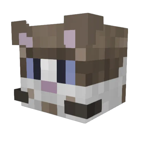 delanimal Minecraft avatar head, 3D render