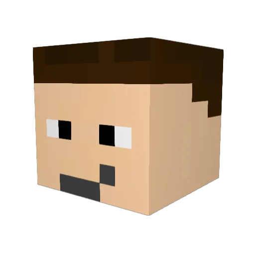 delelelelele Minecraft avatar head, 3D render