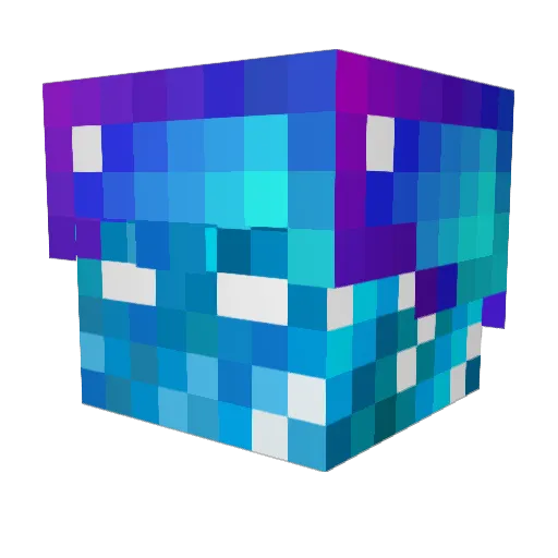 deletice Minecraft avatar head, 3D render
