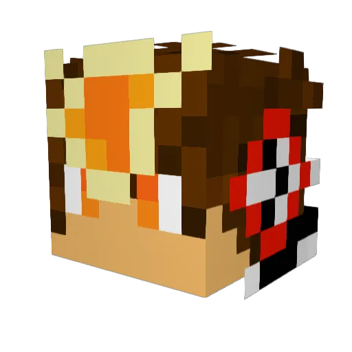 delgadux Minecraft avatar head, 3D render