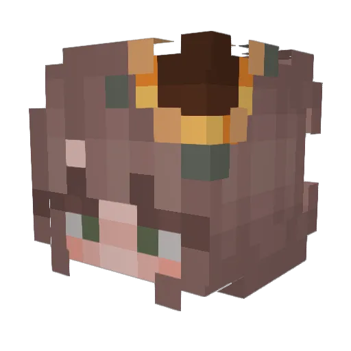 dellyss Minecraft avatar head, 3D render