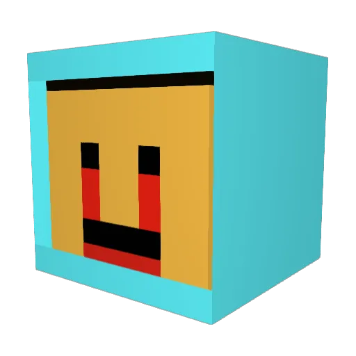 delonta Minecraft avatar head, 3D render