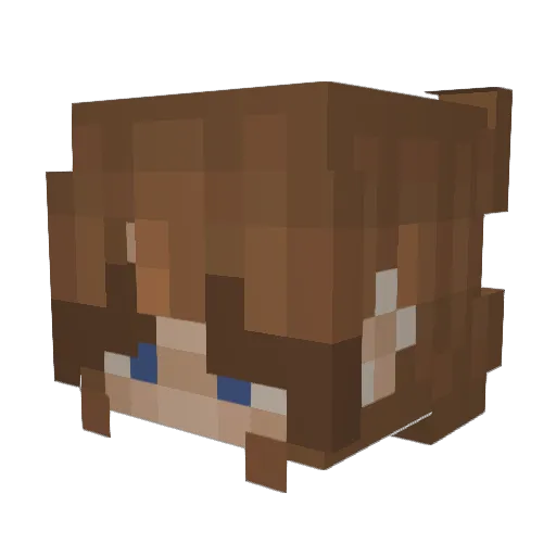 delxyed Minecraft avatar head, 3D render