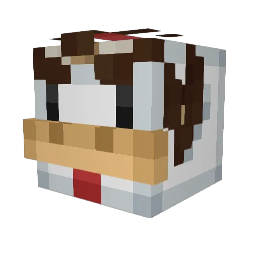 demigodChicken Minecraft avatar head, 3D render