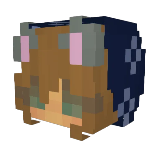 demipel Minecraft avatar head, 3D render