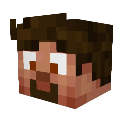demolishu Minecraft avatar head, 3D render