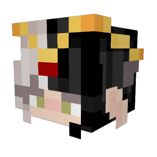 demonic_qngel Minecraft avatar head, 3D render