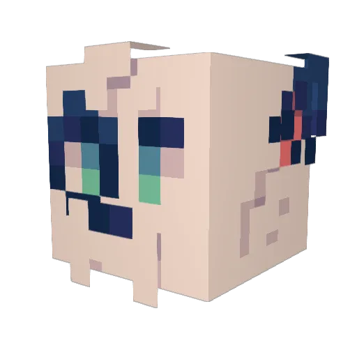 demus Minecraft avatar head, 3D render