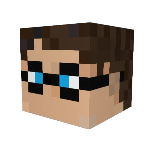 dengpeter Minecraft avatar head, 3D render