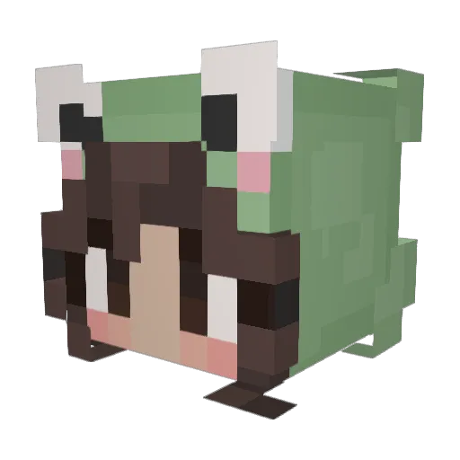 deniQT Minecraft avatar head, 3D render