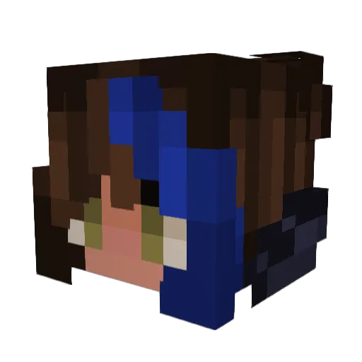 denined Minecraft avatar head, 3D render